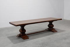 19th Century French Provincial Oak Monastery Dining Table