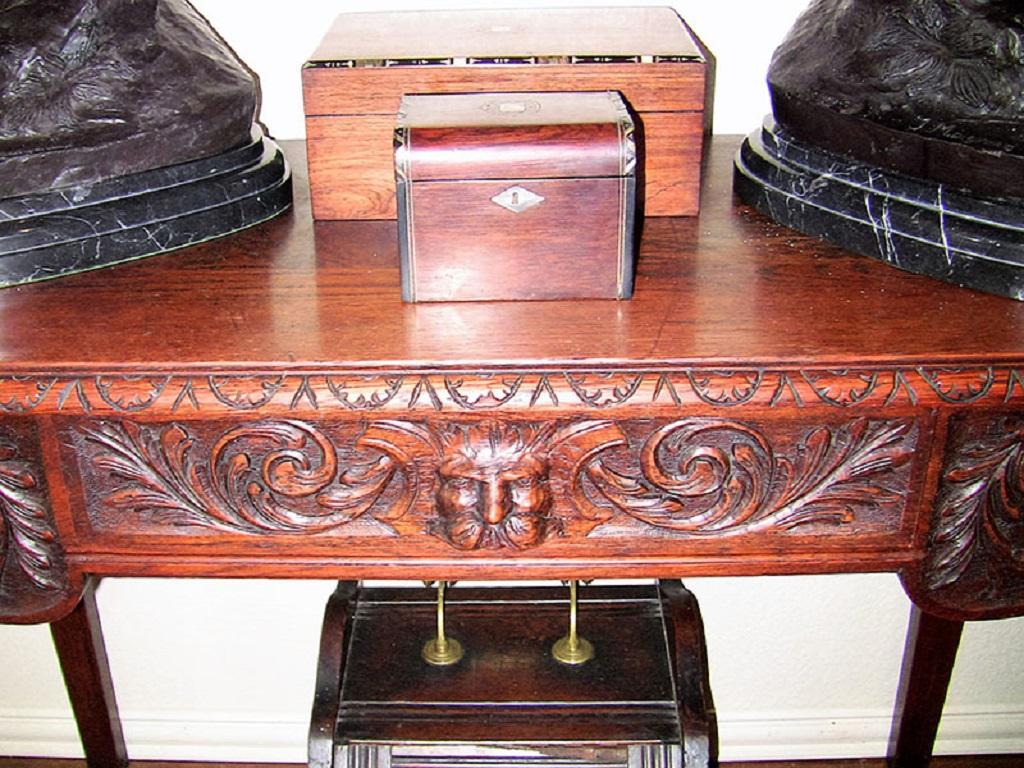 19th Century French Provincial Oak Side or Console Table 1