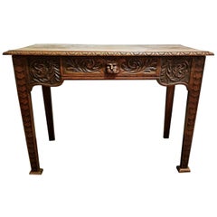 19th Century French Provincial Oak Side or Console Table