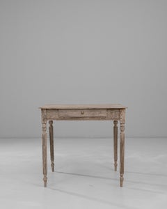 19th Century French Provincial Oak Side Table with Single Drawer
