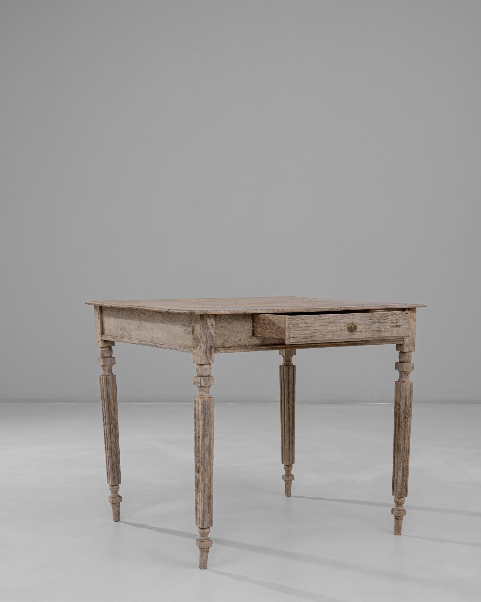 19th Century French Provincial Oak Side Table with Single Drawer For Sale 6