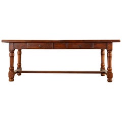 19th Century French Provincial Oak Trestle Farmhouse Dining Table