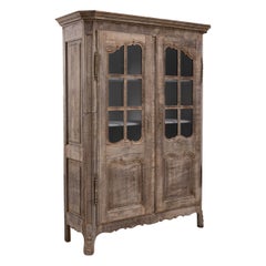 19th Century French Provincial Oak Vitrine