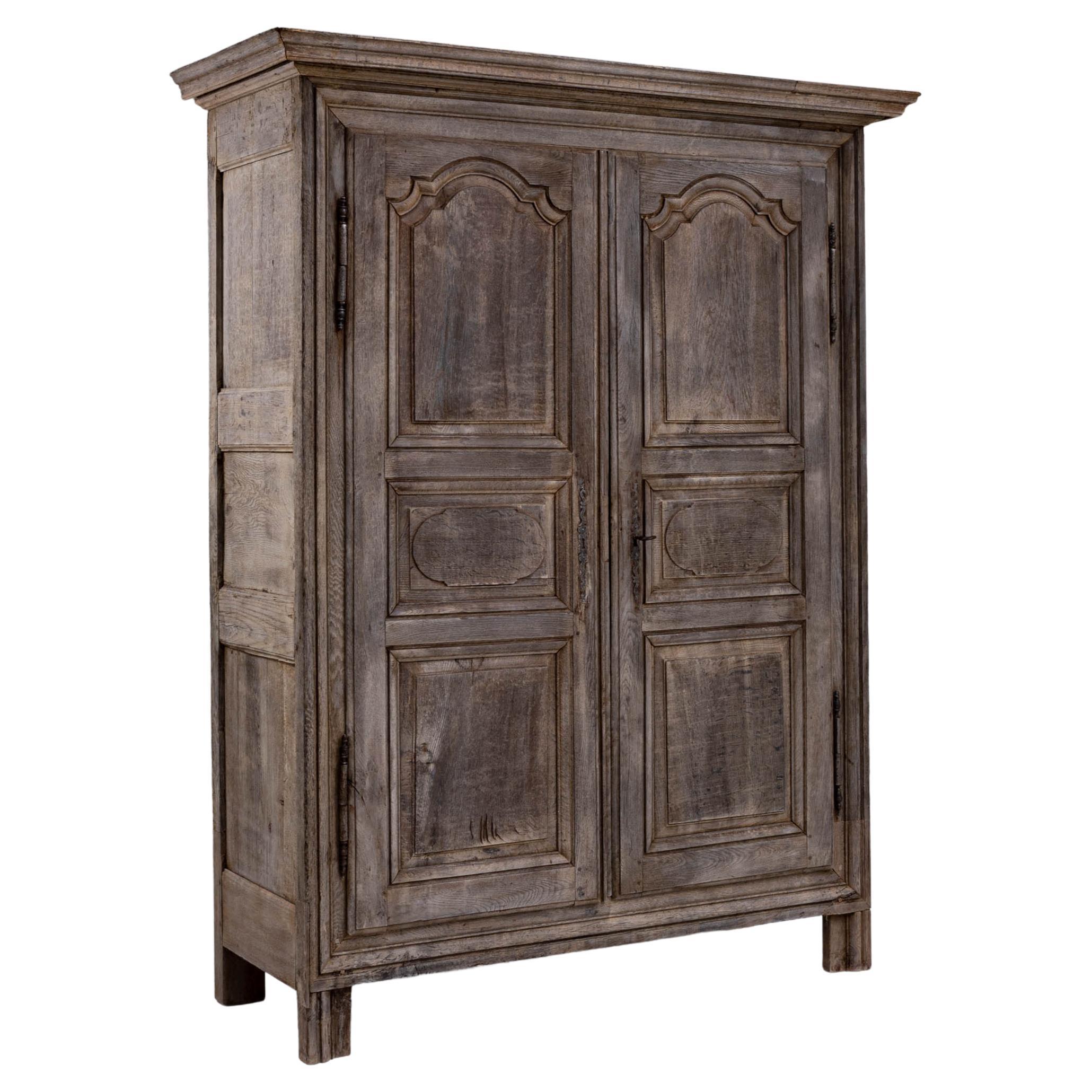 19th Century French 2Door Wooden Wardrobe For Sale at 1stDibs