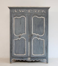 19. Jahrhundert Französisch Provincial gemalt Kiefer Küchenschrank oder Schrank