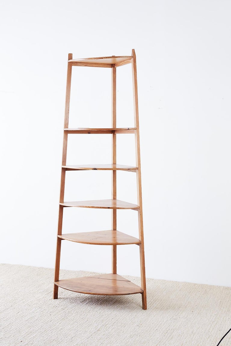 19th Century French Provincial Pine Corner Shelf Étagère at 1stDibs