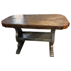 19th Century French Provincial Rustic Table with Trestle Base