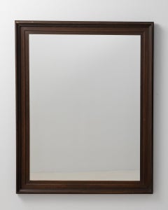 19th Century French Provincial Wall Mirror with Dark Walnut Frame