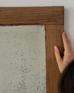 19th Century French Provincial Wall Mirror with Honey Oak Frame