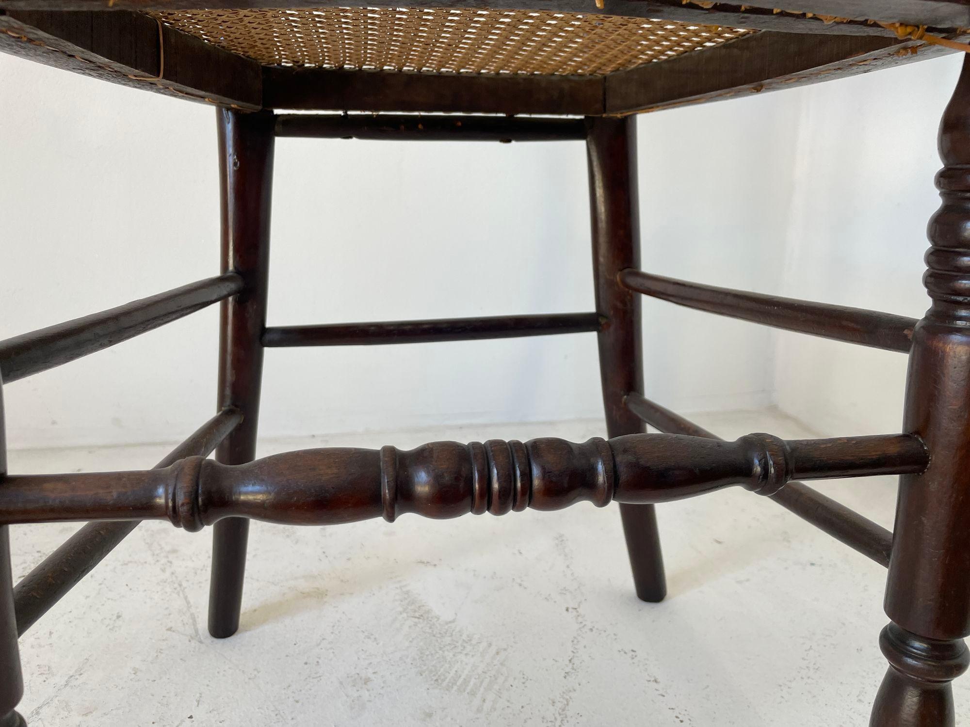 19th Century French Provincial Walnut Caned Chair For Sale 6