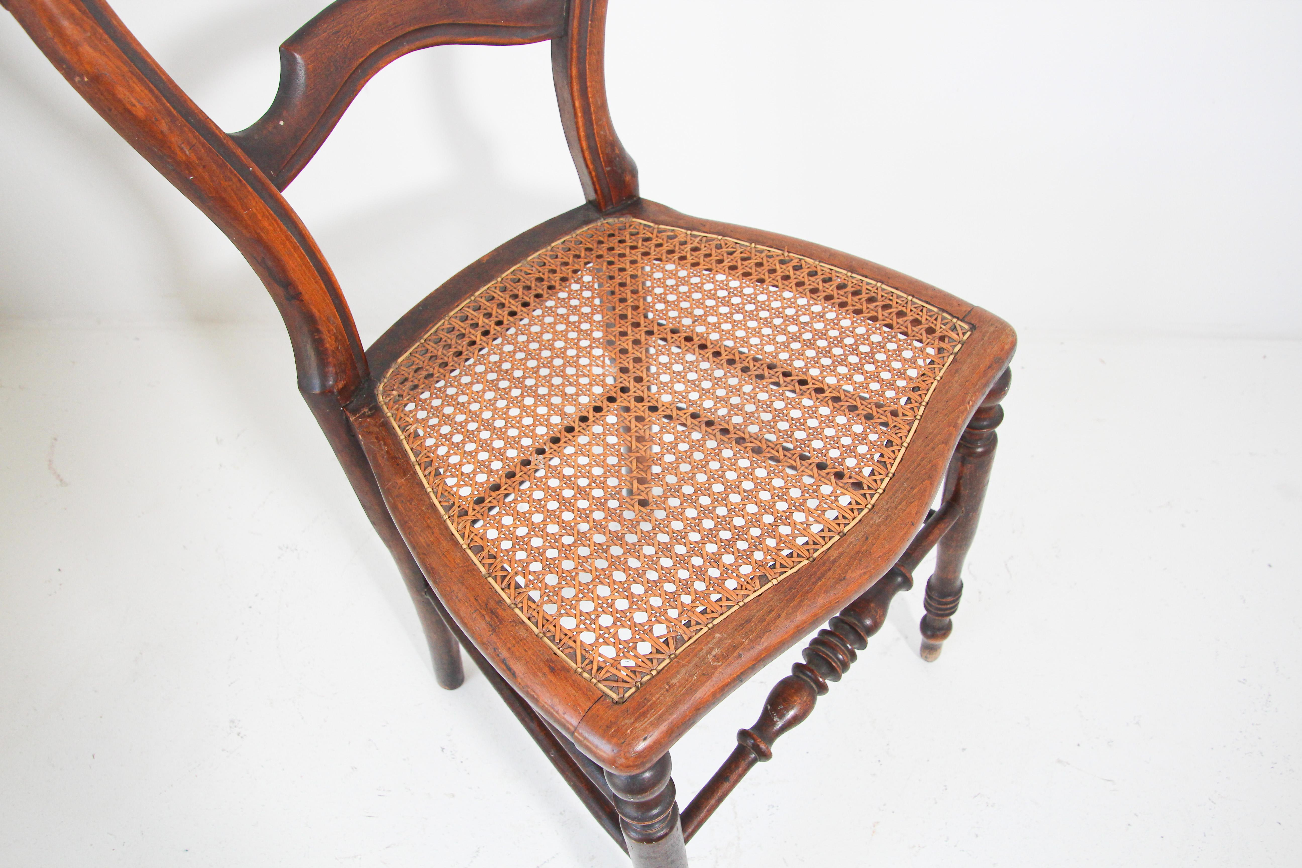 19th Century French Provincial Walnut Caned Chair 8