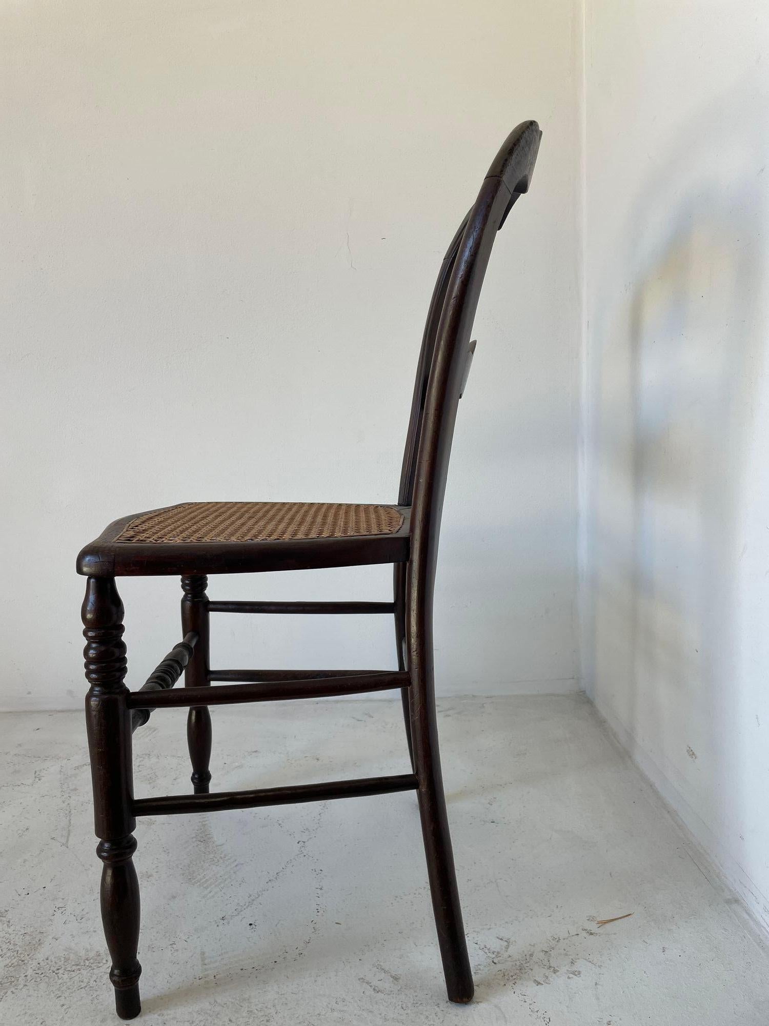 19th Century French Provincial Walnut Caned Chair For Sale 10