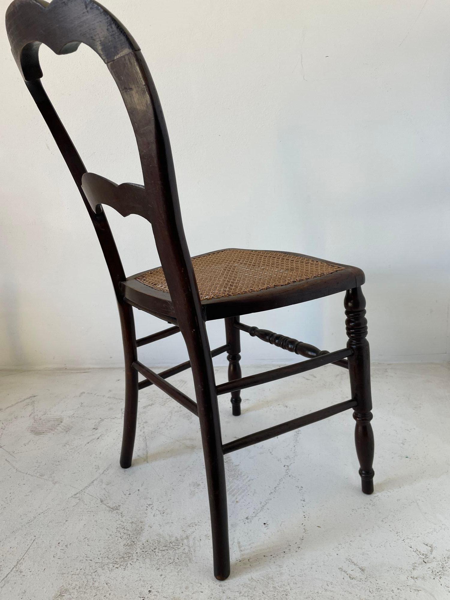19th Century French Provincial Walnut Caned Chair For Sale 11