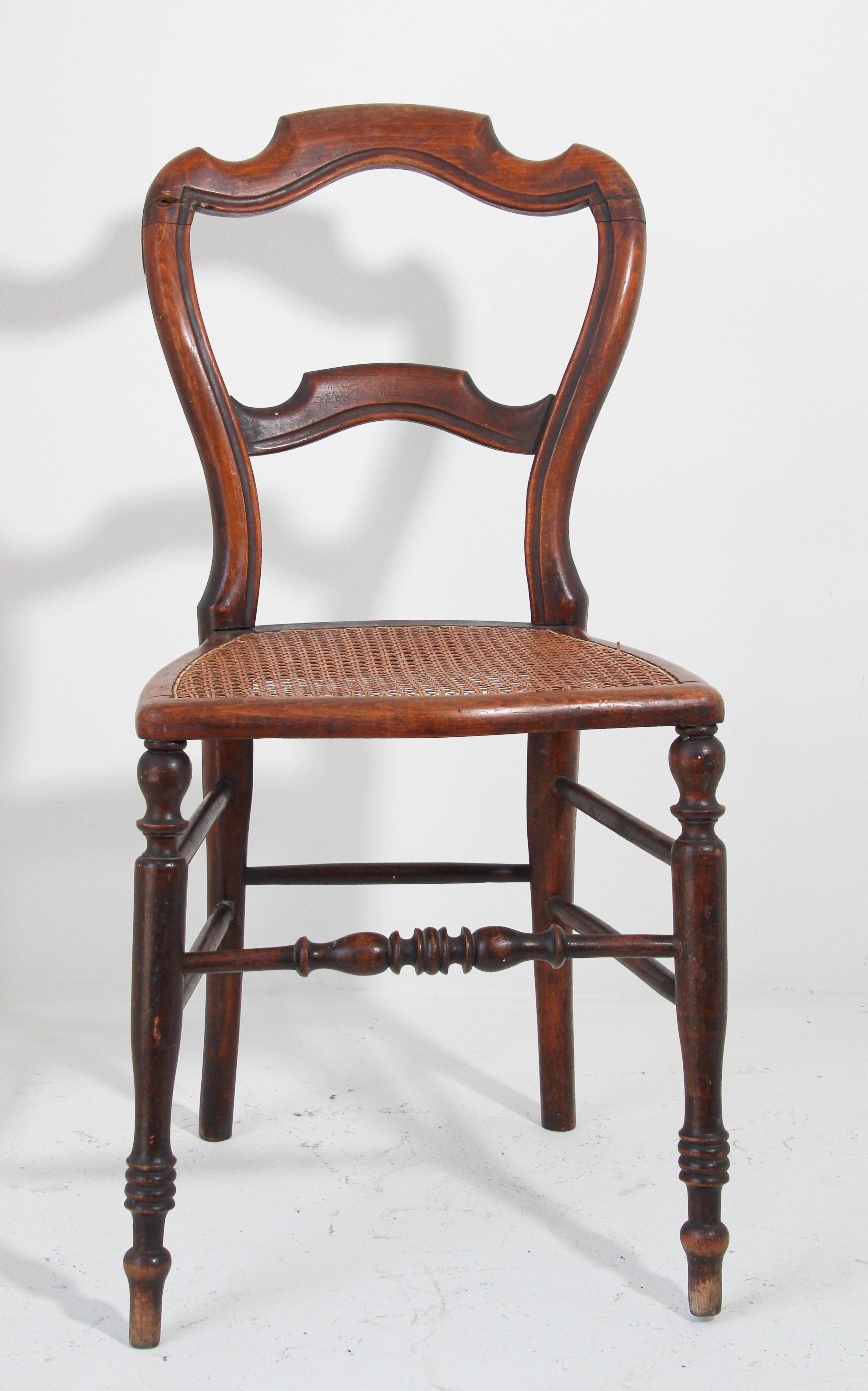 Hand-Crafted 19th Century French Provincial Walnut Caned Chair
