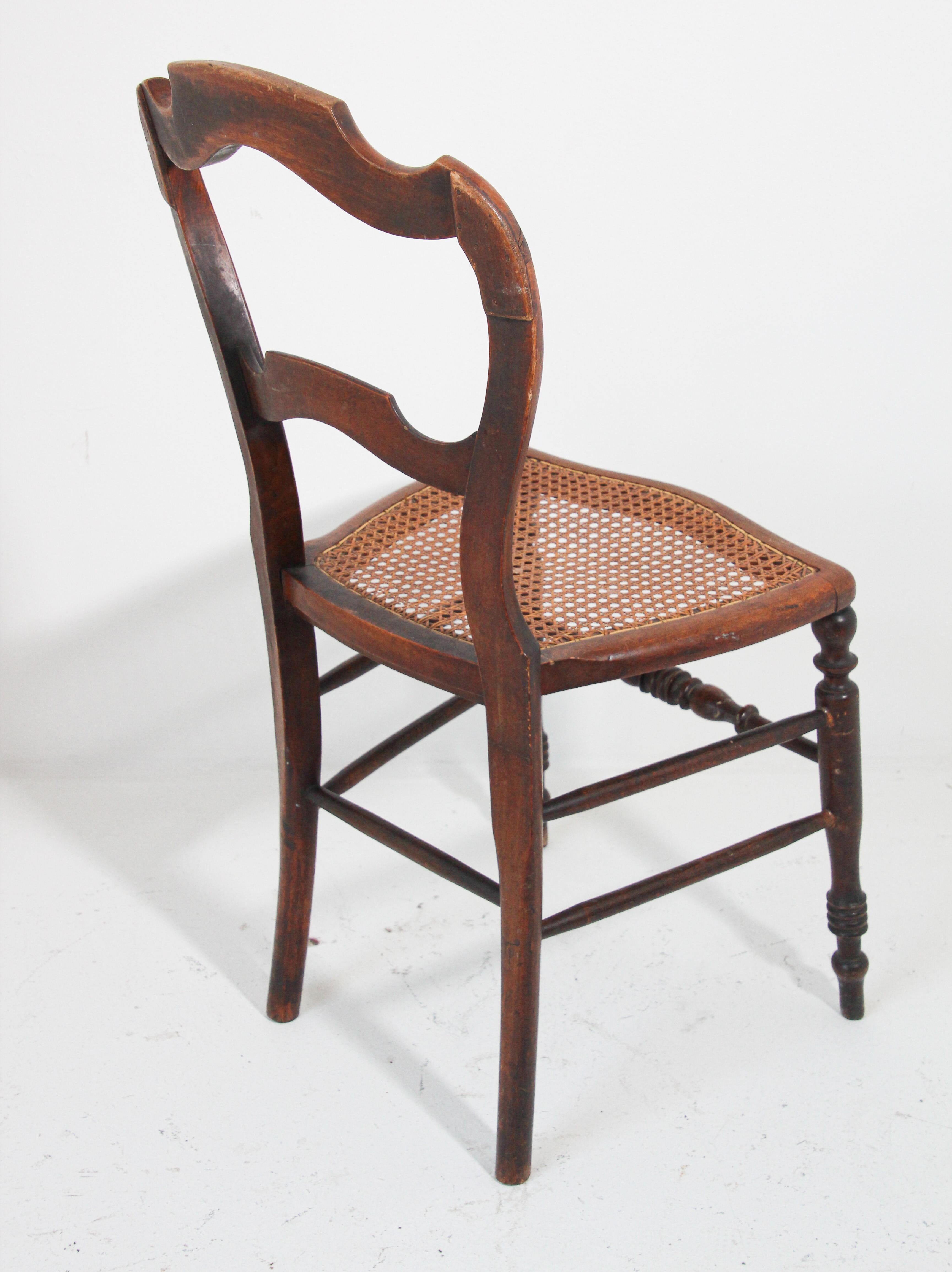 19th Century French Provincial Walnut Caned Chair 1