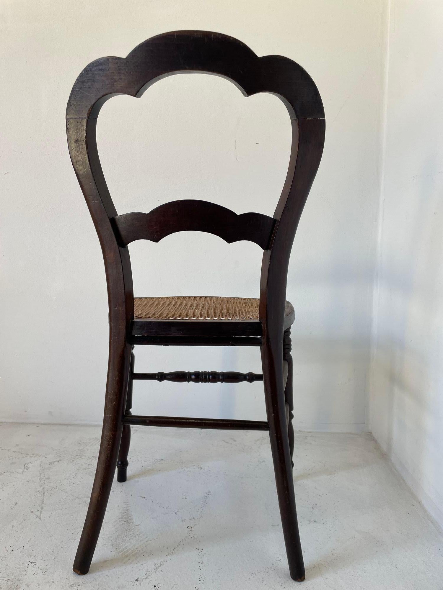 19th Century French Provincial Walnut Caned Chair For Sale 1