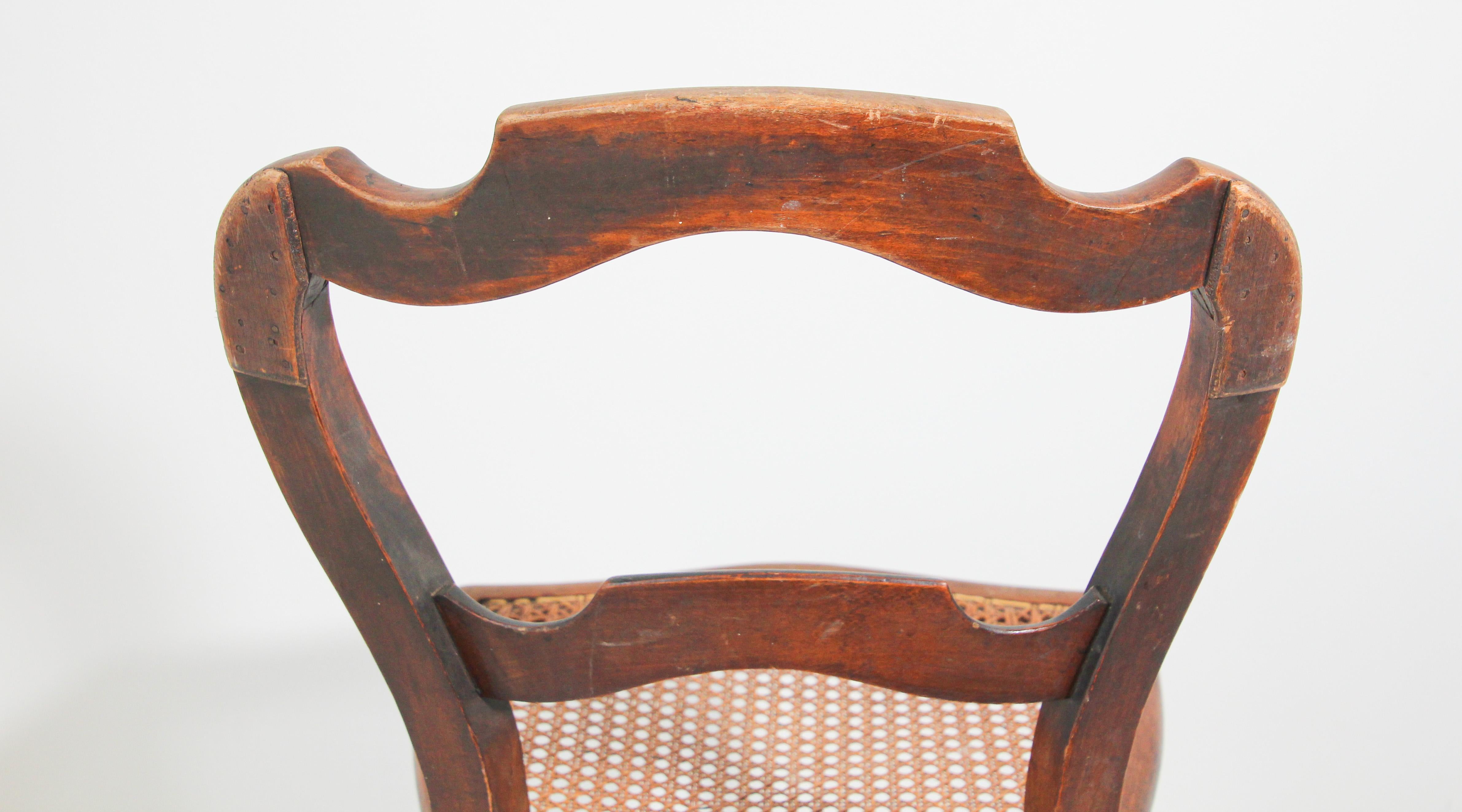 19th Century French Provincial Walnut Caned Chair 3