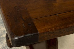 19th Century French Provincial Walnut Dining Table with Trestle Base