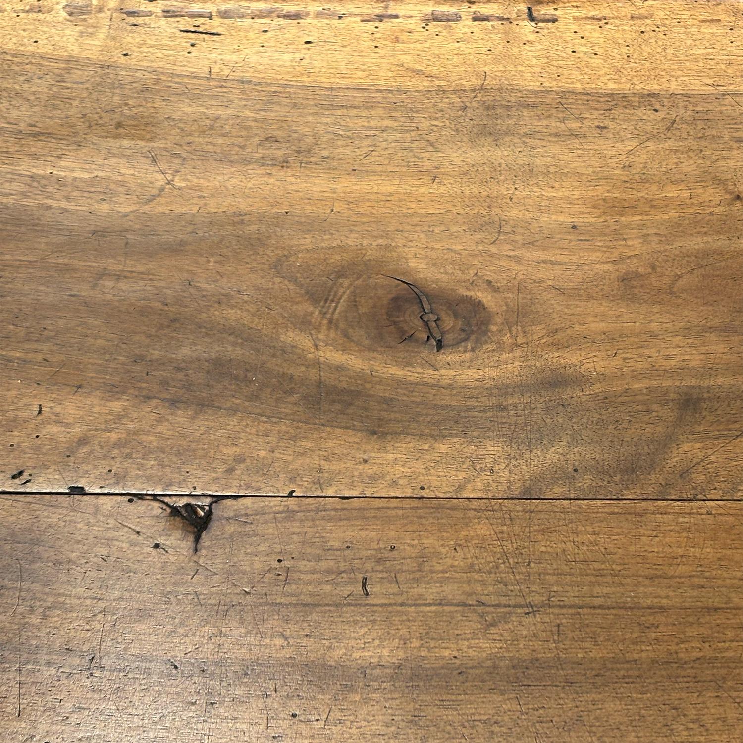 19th Century French Provincial Walnut End Table - Antique Rectangular Farm Table For Sale 10