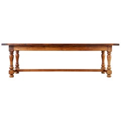 19th Century French Provincial Walnut Farmhouse Dining Table