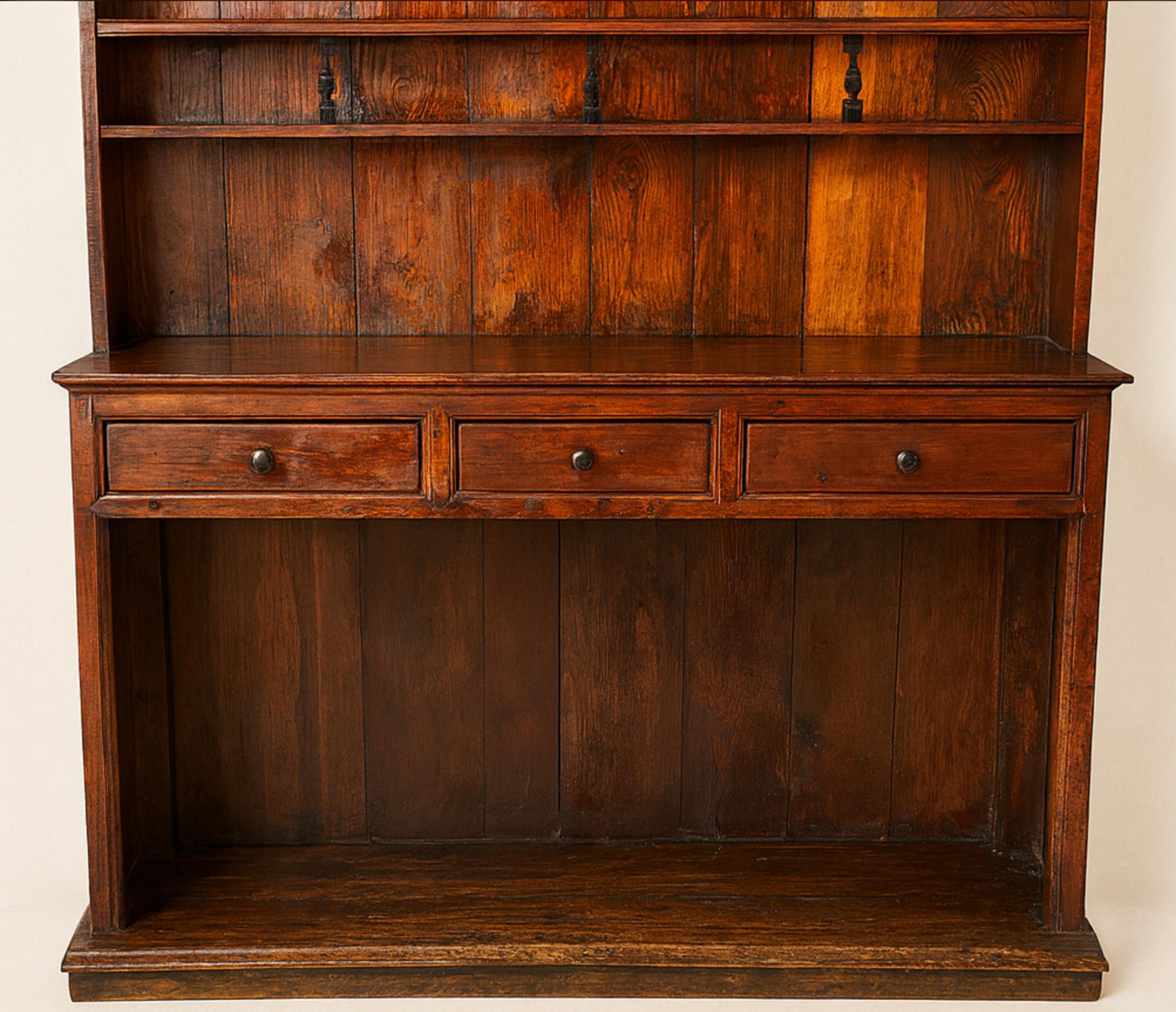 Hand-Carved 19th Century French Provincial Walnut Hutch For Sale
