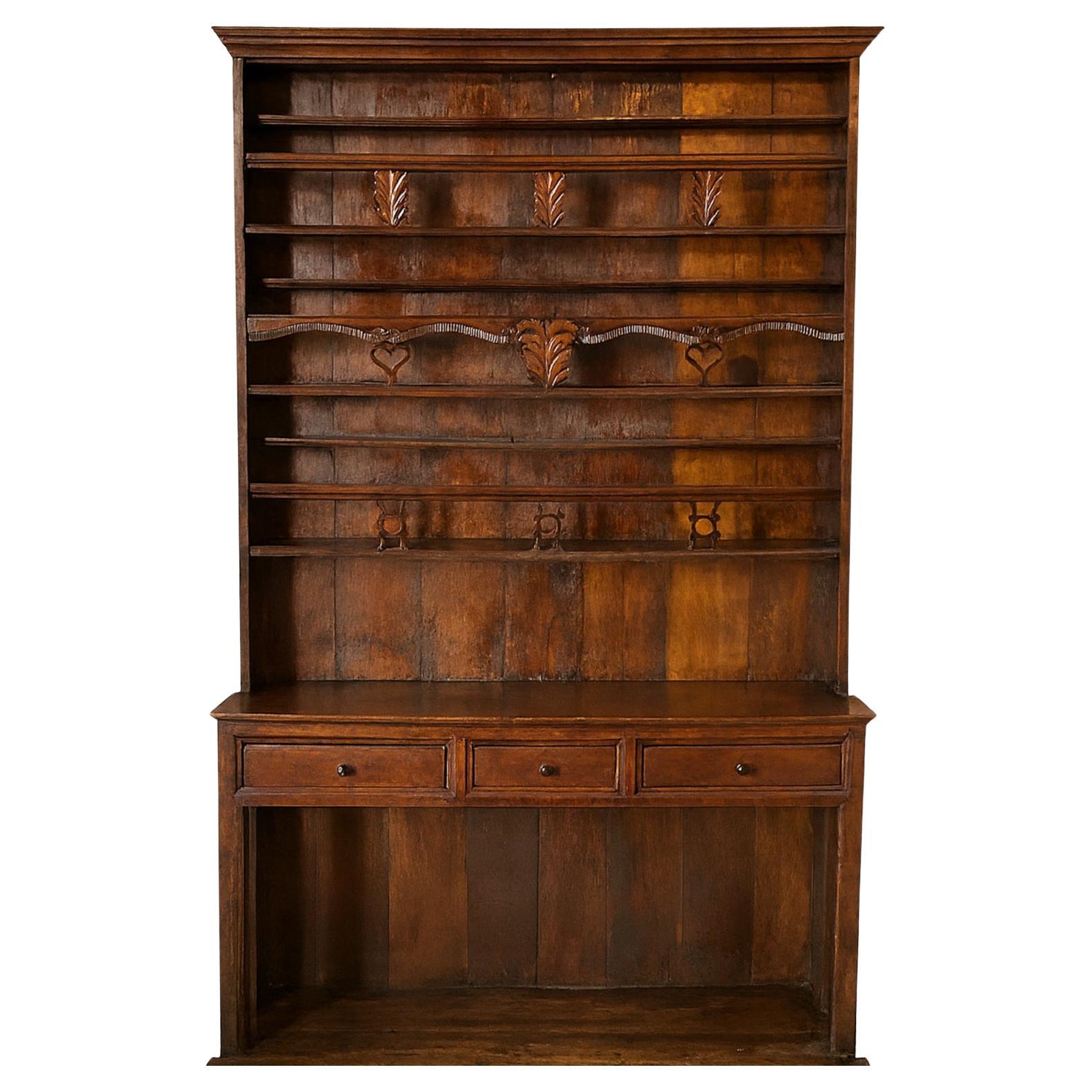 19th Century French Provincial Walnut Hutch