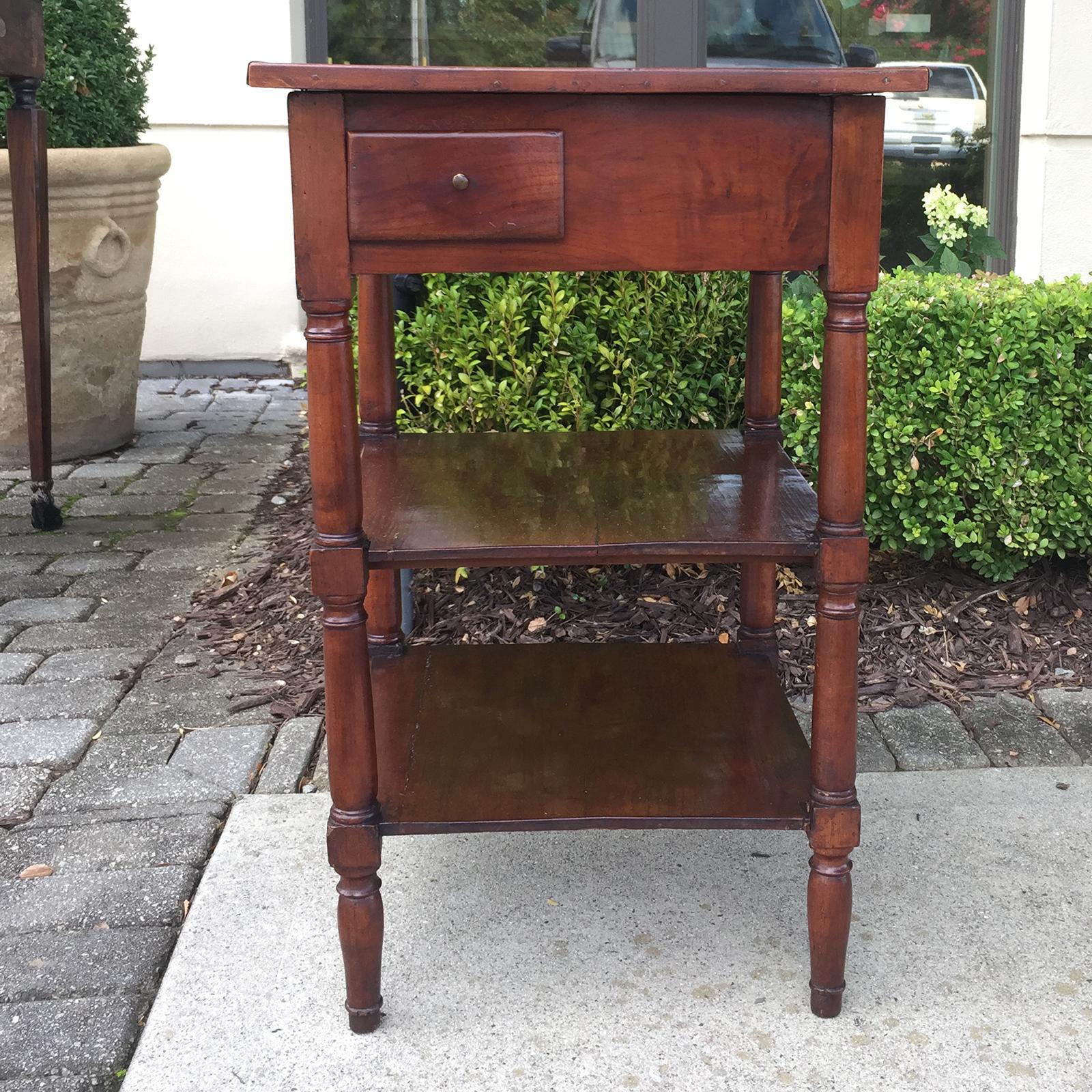 19th century French Provincial walnut Rafraichissoir table.