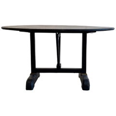 Mesa plegable de nogal provincial francés del siglo XIX - Mesa de centro antigua