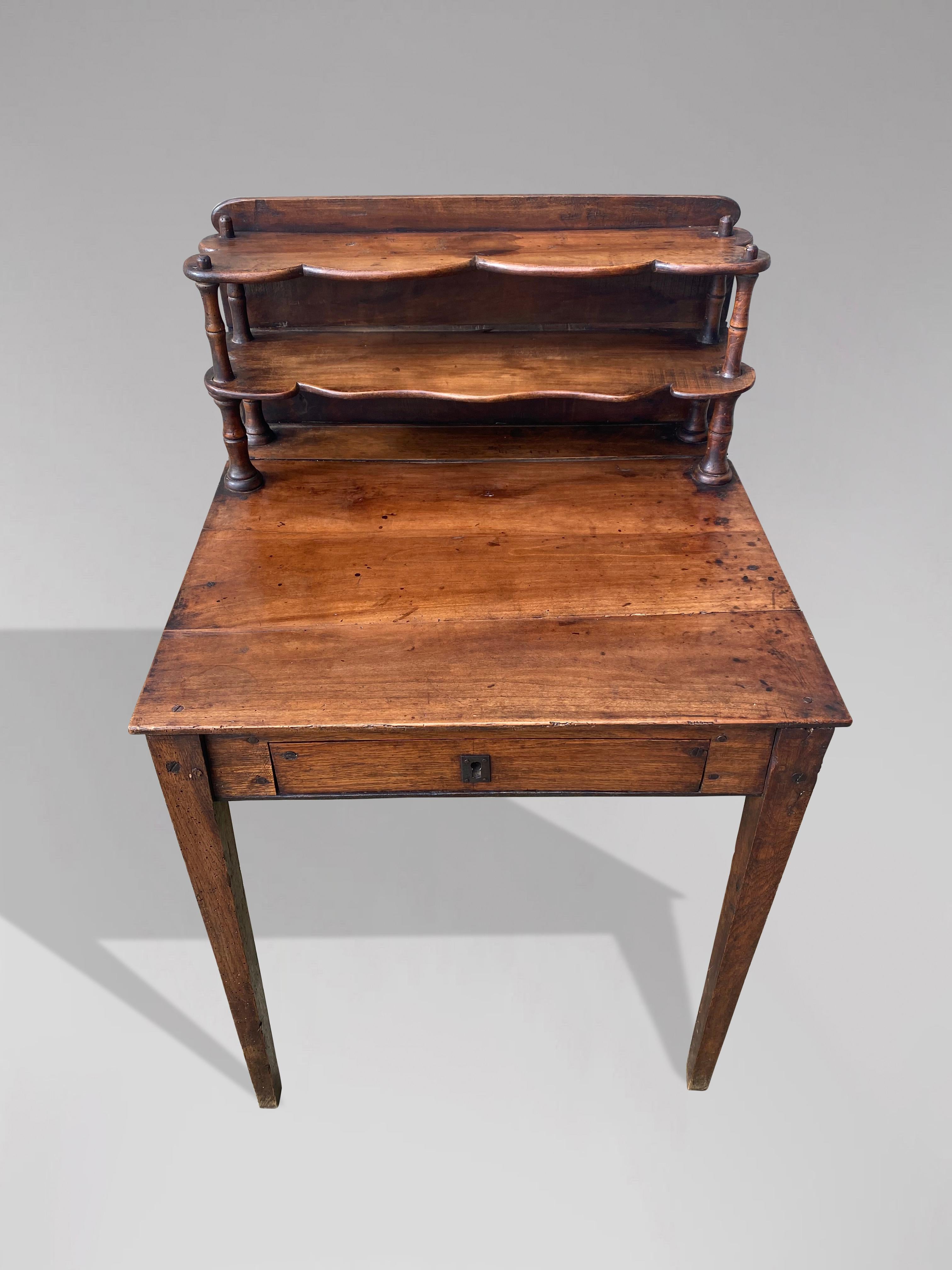 19th Century French Provincial Walnut Writing or Dressing Table In Good Condition For Sale In Petworth,West Sussex, GB