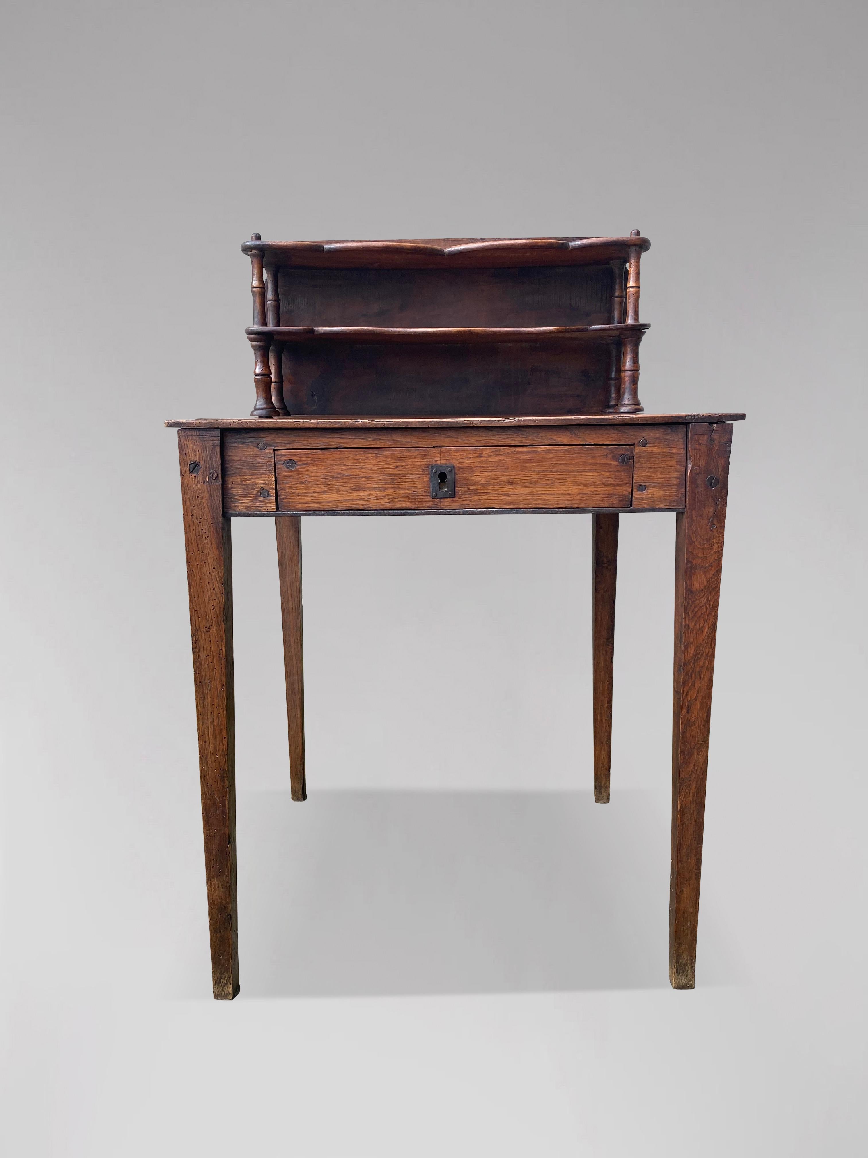 19th Century French Provincial Walnut Writing or Dressing Table For Sale 1