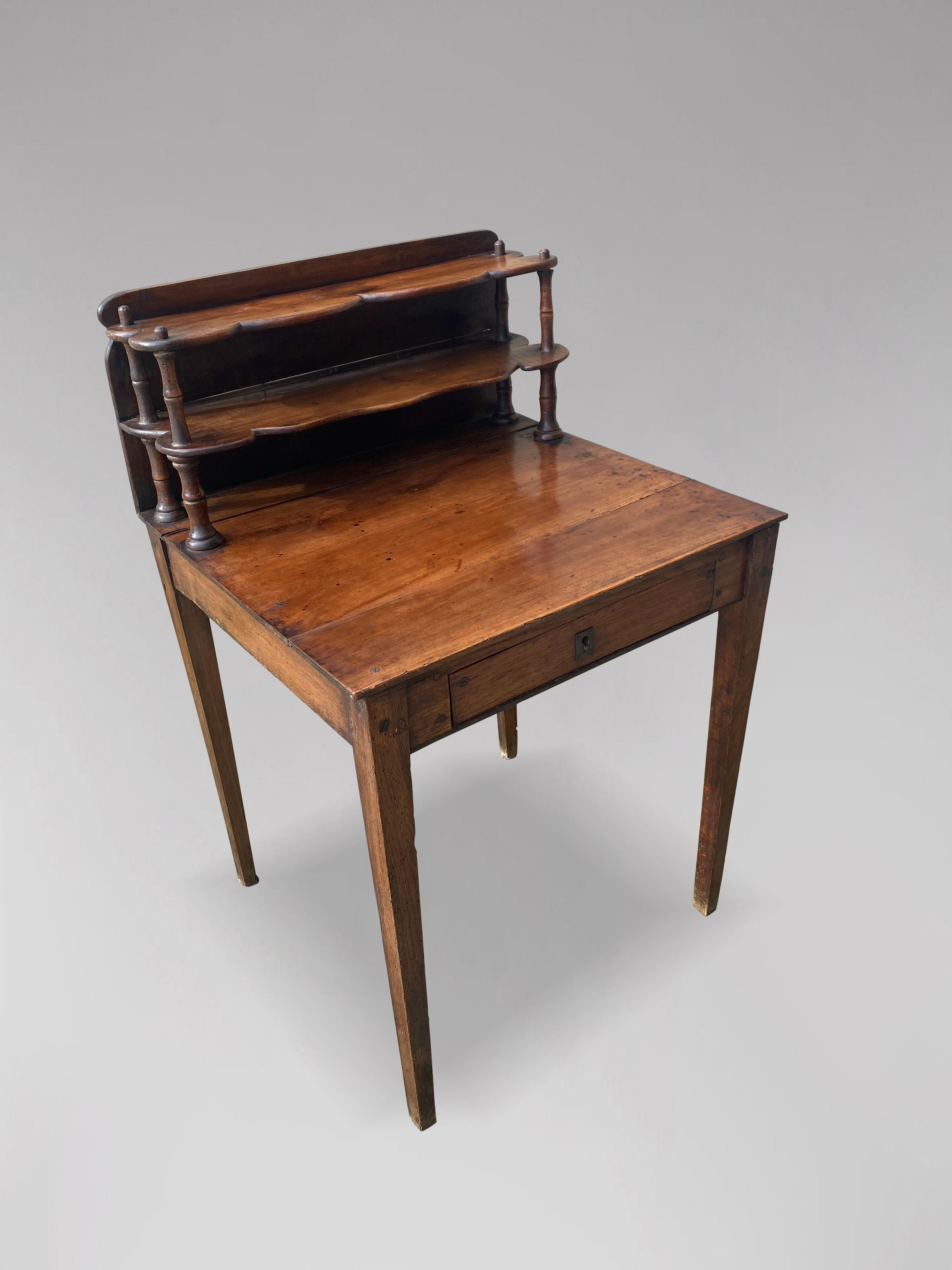 19th Century French Provincial Walnut Writing or Dressing Table For Sale 2