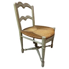 19th century French Provincial Wood and Straw Chair, 1870s