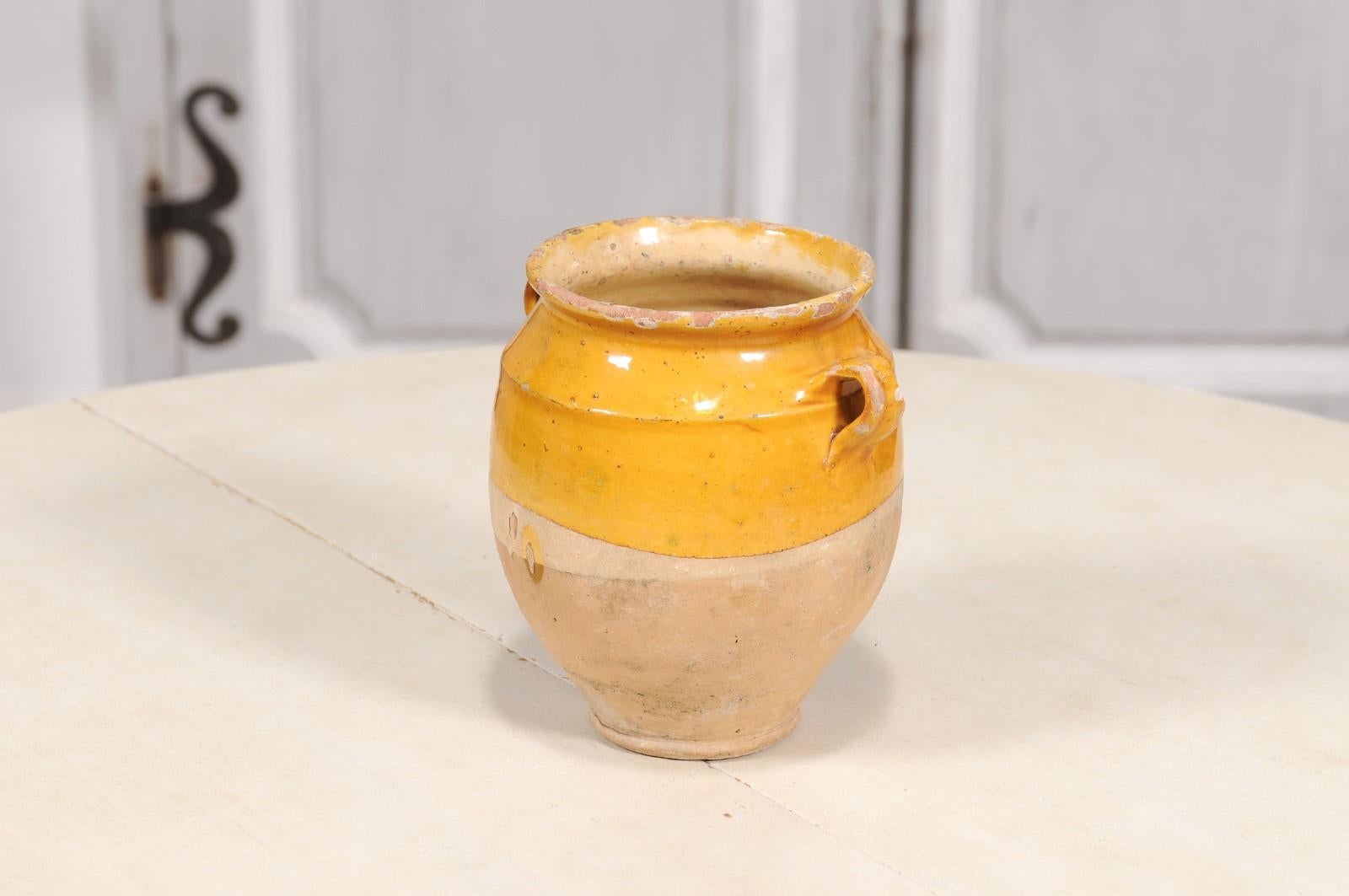 19th Century French Provincial Yellow Glazed, Double Handles Pot à Confit 6