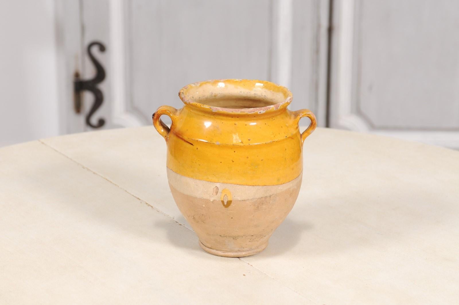 19th Century French Provincial Yellow Glazed, Double Handles Pot à Confit 7
