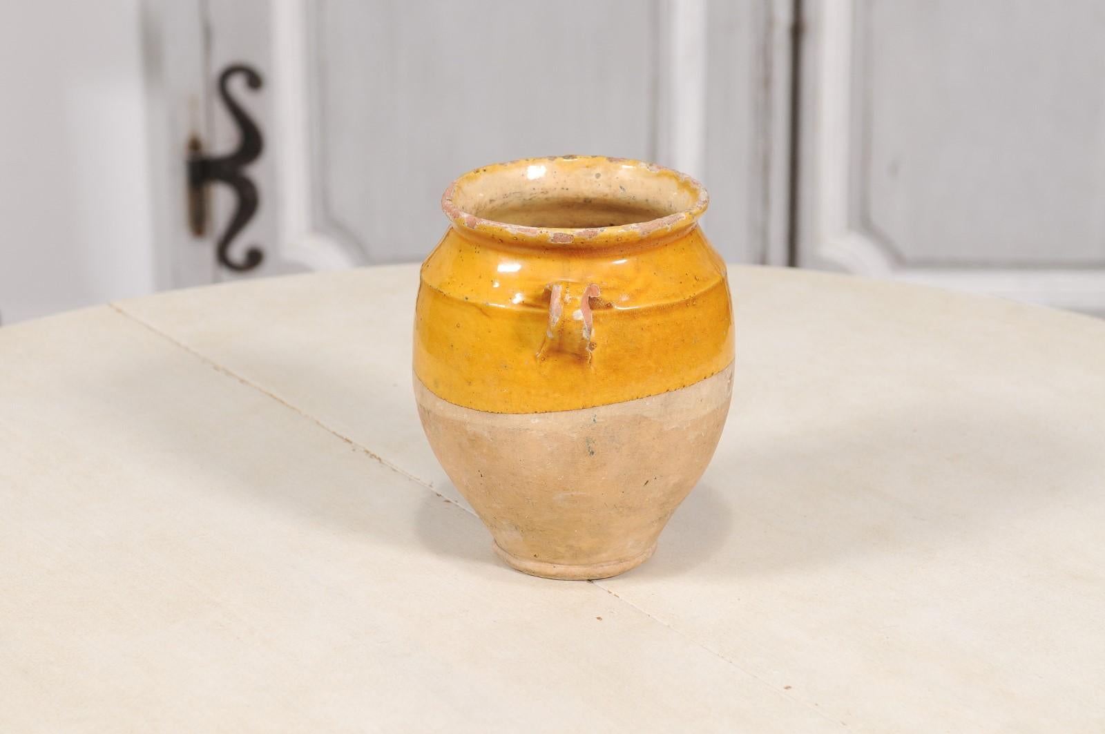 19th Century French Provincial Yellow Glazed, Double Handles Pot à Confit 5