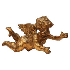 19th Century French putti in carved wood and gilded plaster