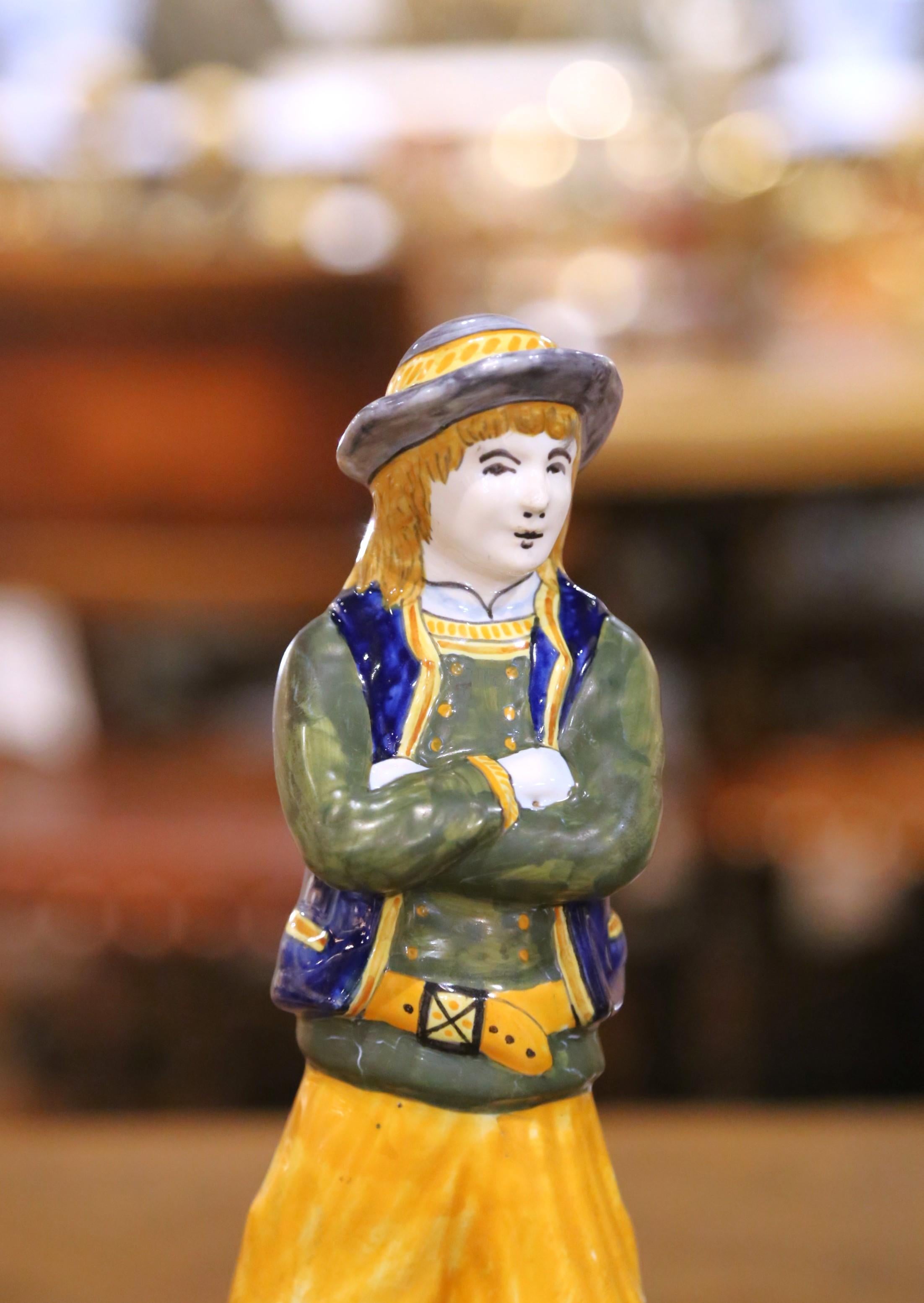 19. Jahrhundert Französisch Quimper Fayence Perrik und Anaik Breton Figuren im Angebot 6