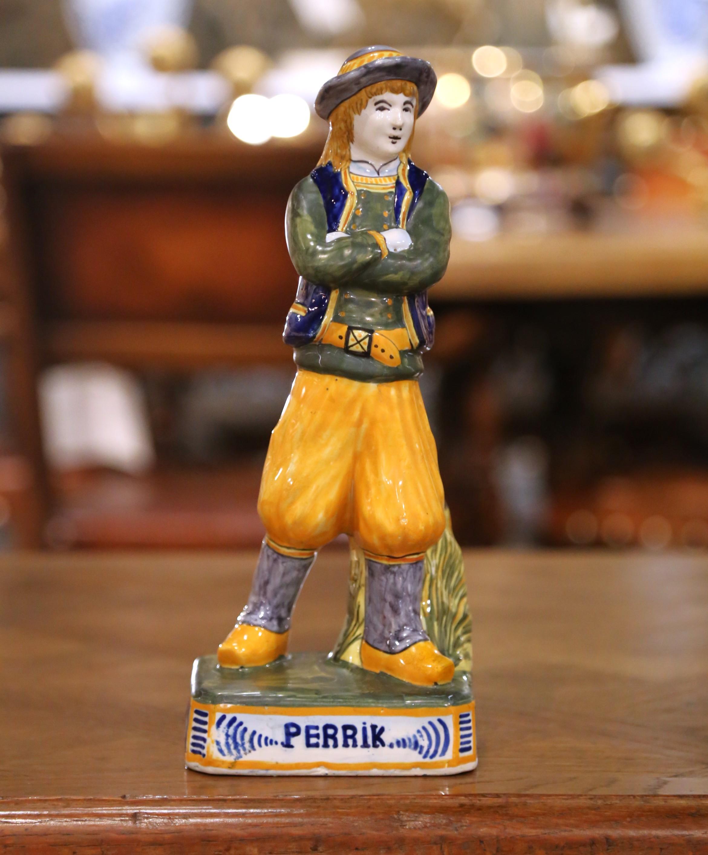 19. Jahrhundert Französisch Quimper Fayence Perrik und Anaik Breton Figuren im Angebot 5