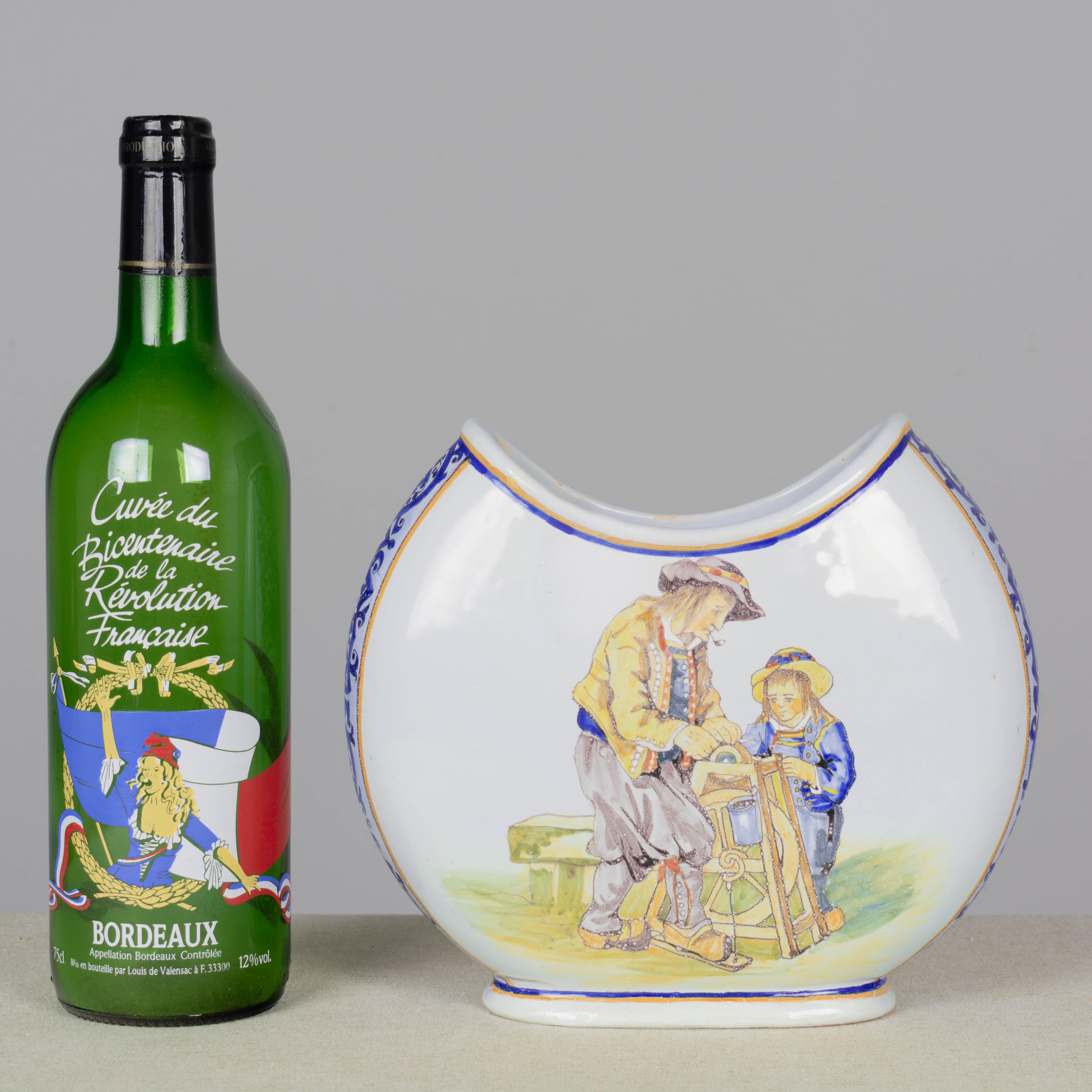 Jarrón francés del siglo XIX Quimper Porquier Beau Faience Francés en venta