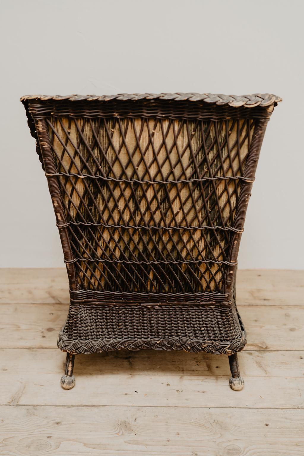 fauteuil en rotin français du 19ème siècle en vente 9
