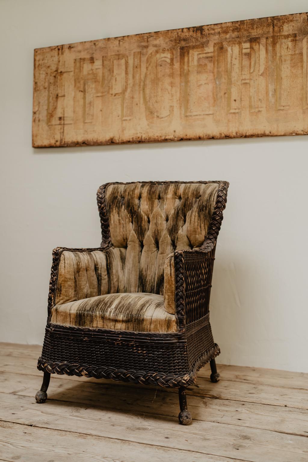 Poltrona in rattan francese del XIX secolo in vendita 12
