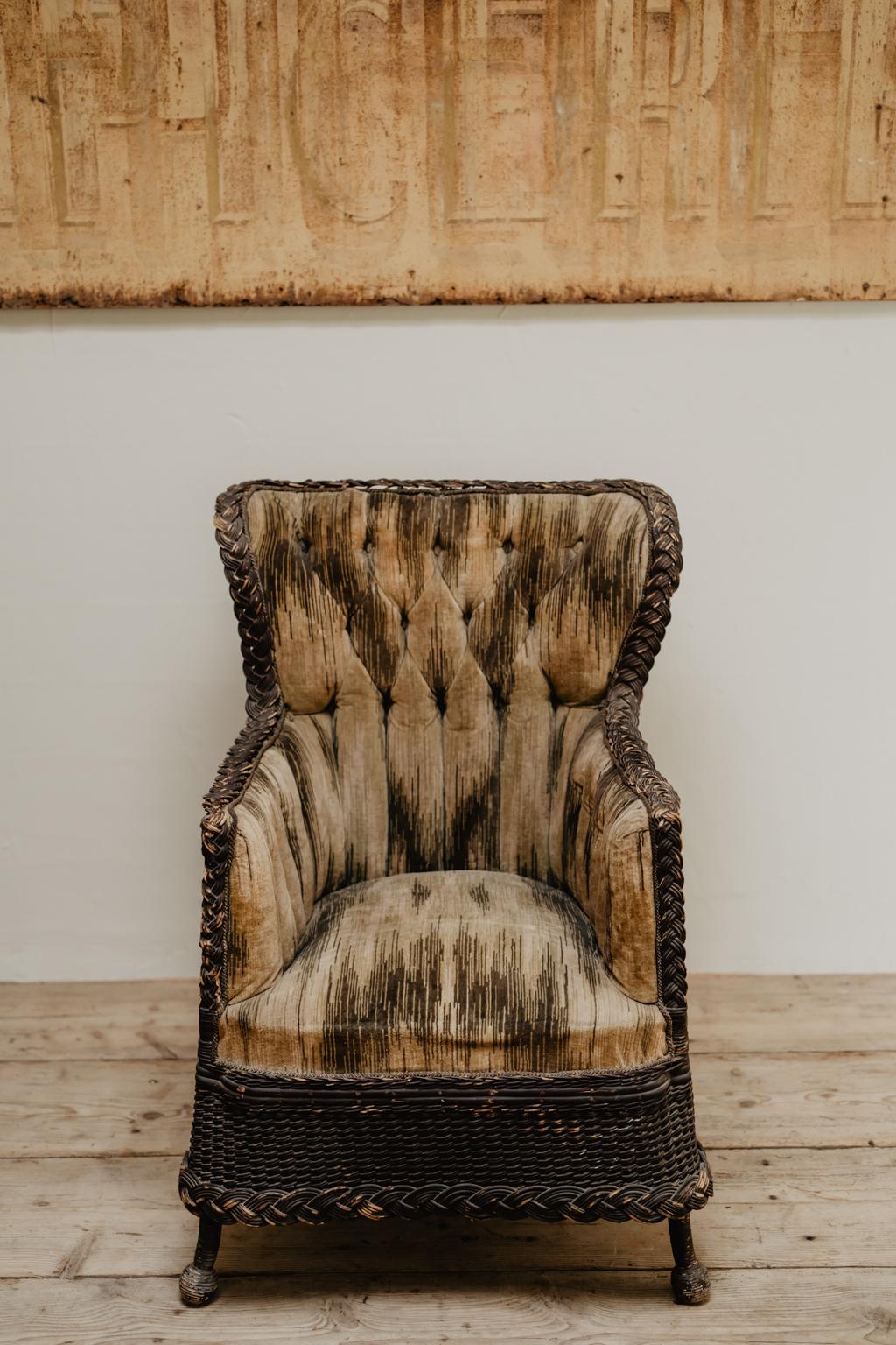 fauteuil en rotin français du 19ème siècle en vente 2