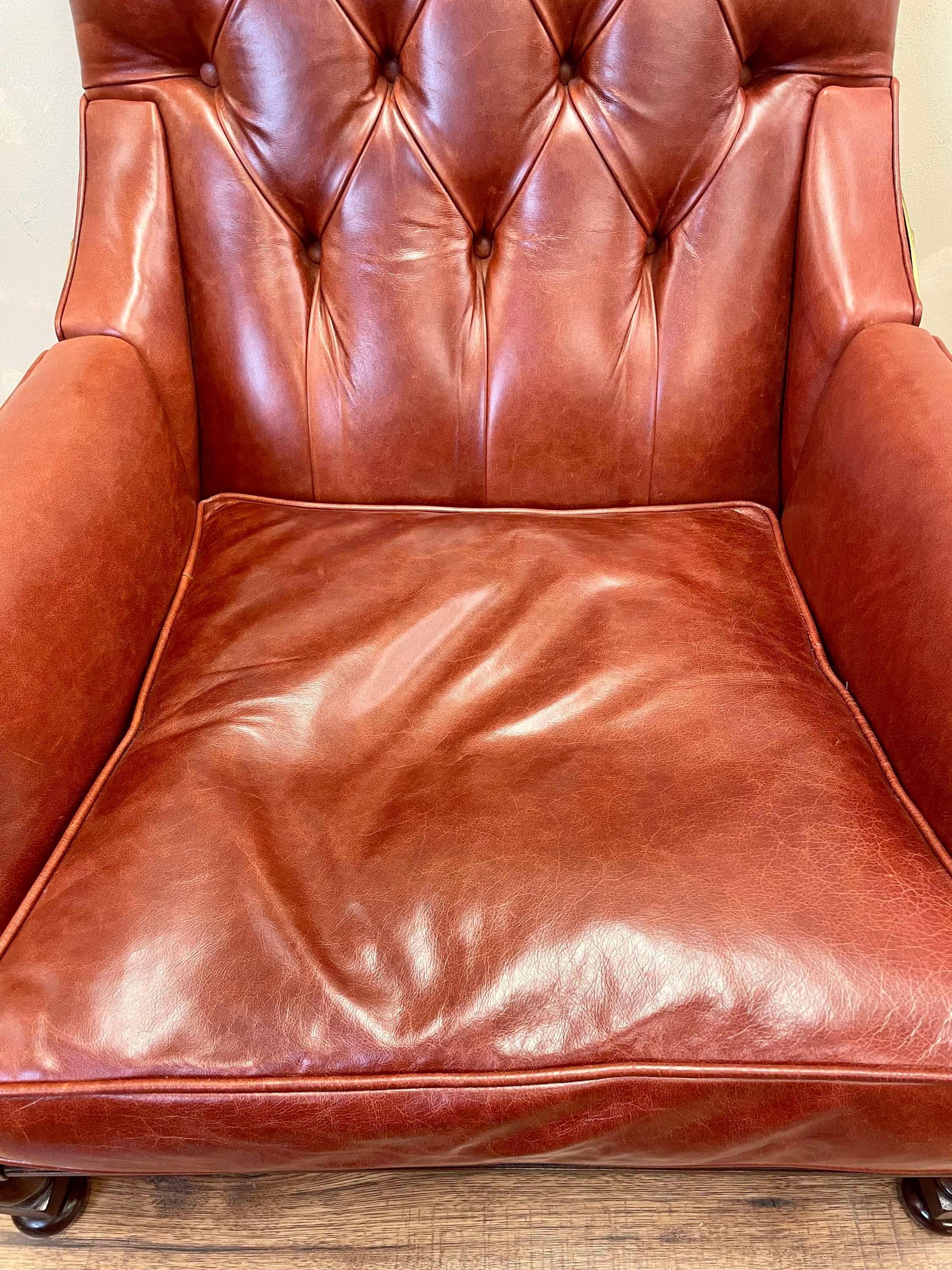 19th Century French Reclining Leather Armchair For Sale 1