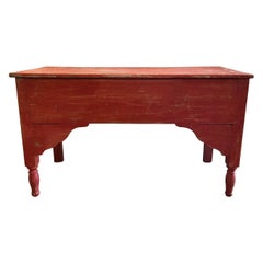 19th Century French Red Antique Oakwood Console Table - Provencal Kitchen Table