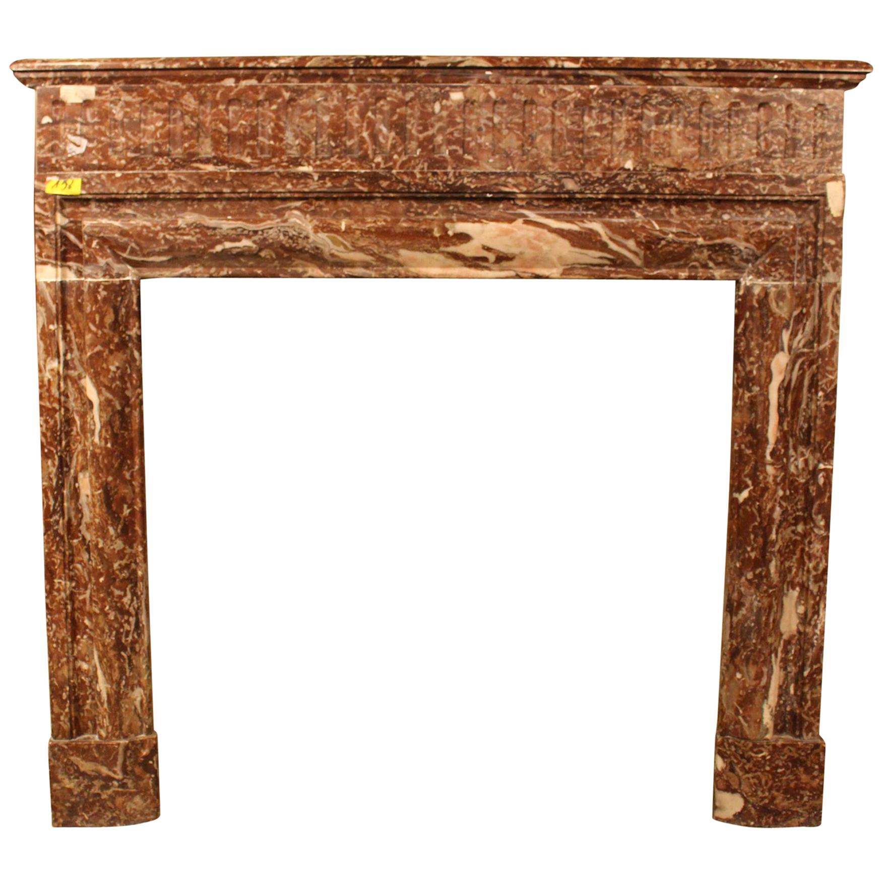 19th Century French Red Marble Fireplace Mantel