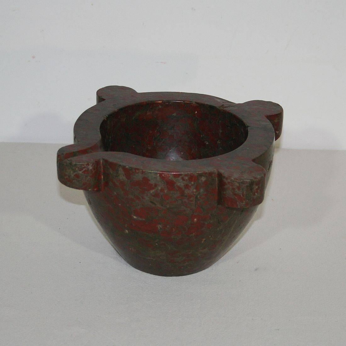 19th Century French Red Marble Mortar 1