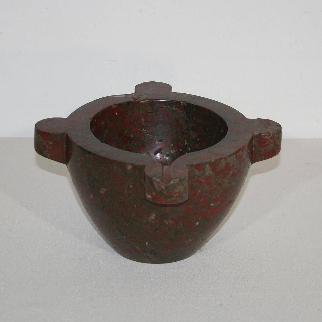 19th Century French Red Marble Mortar 2