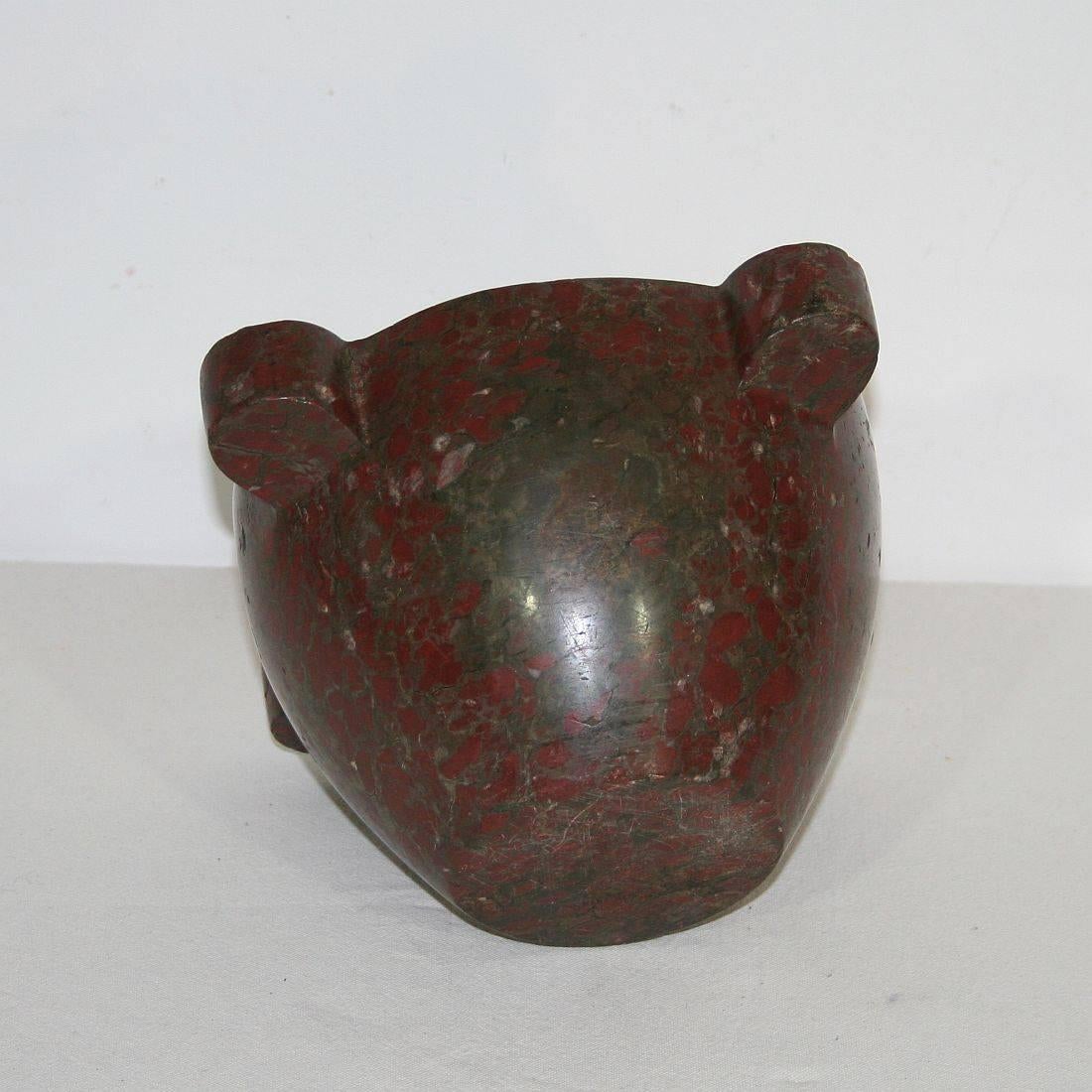 19th Century French Red Marble Mortar 4