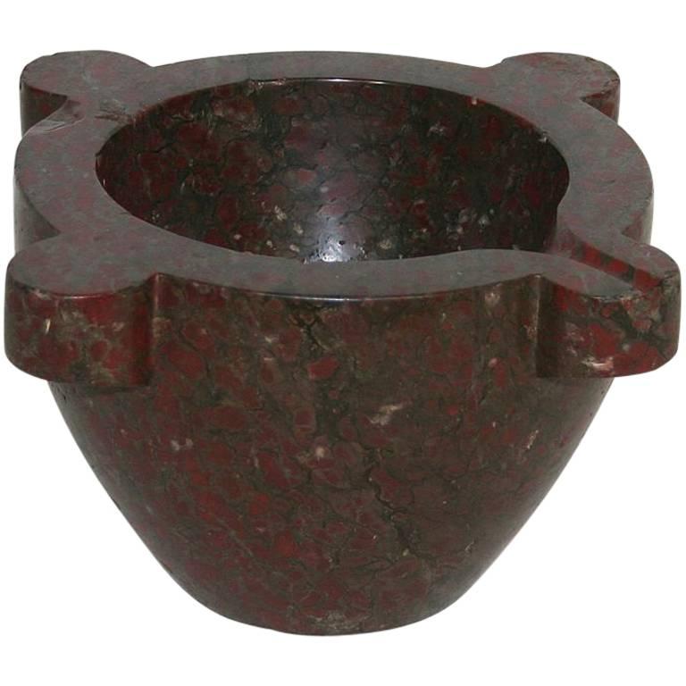 19th Century French Red Marble Mortar