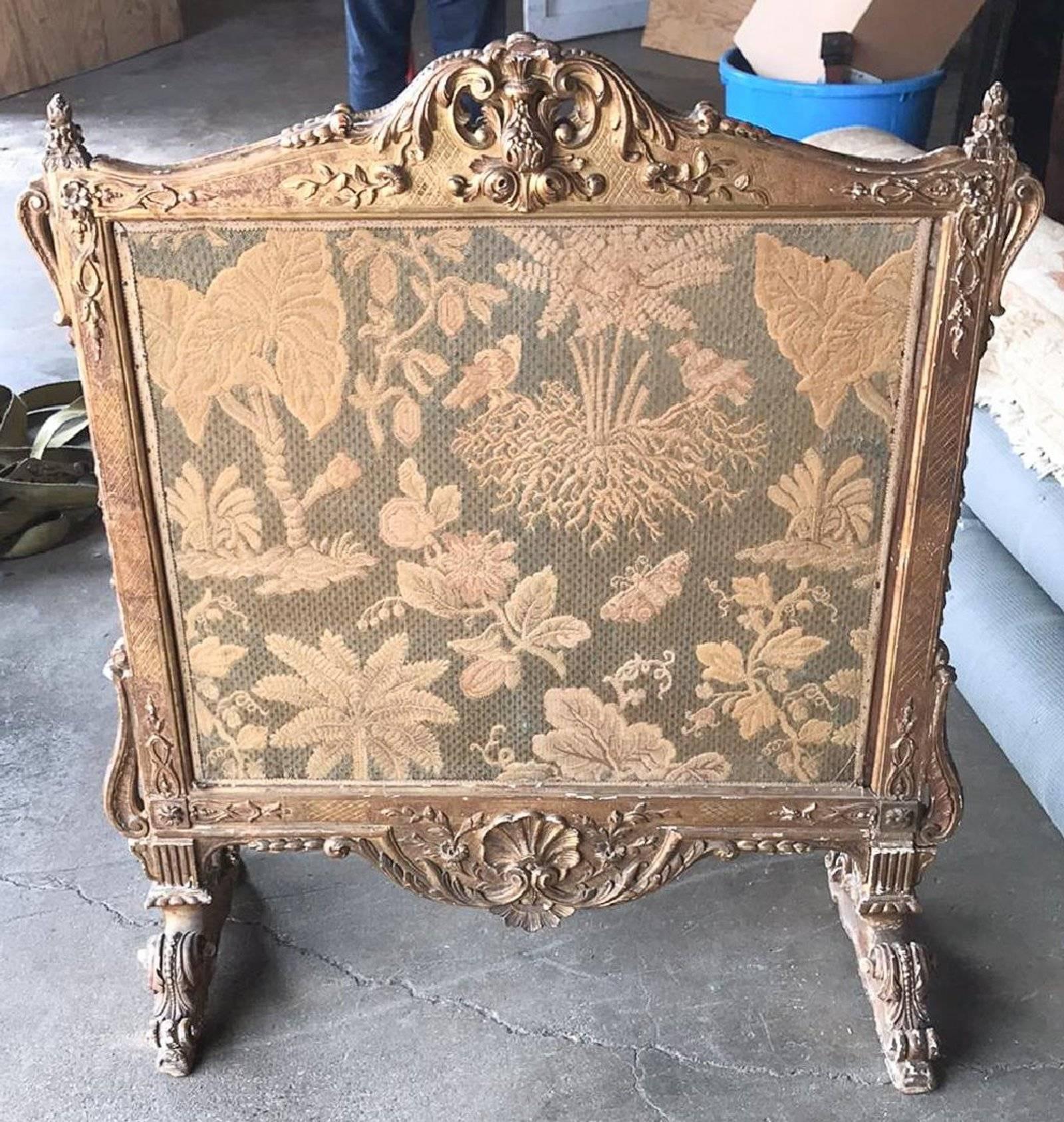 Carved 19th Century French Regence Fire Screen